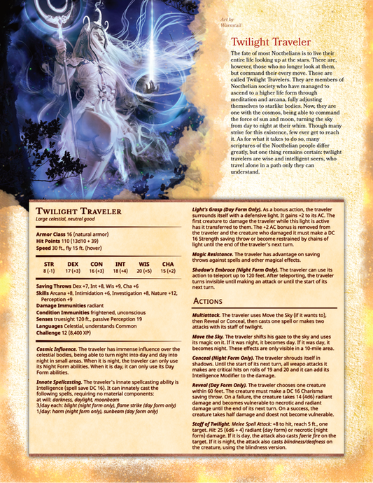 Twilight Traveler - A D&D 5e Monster that Changes The Sky