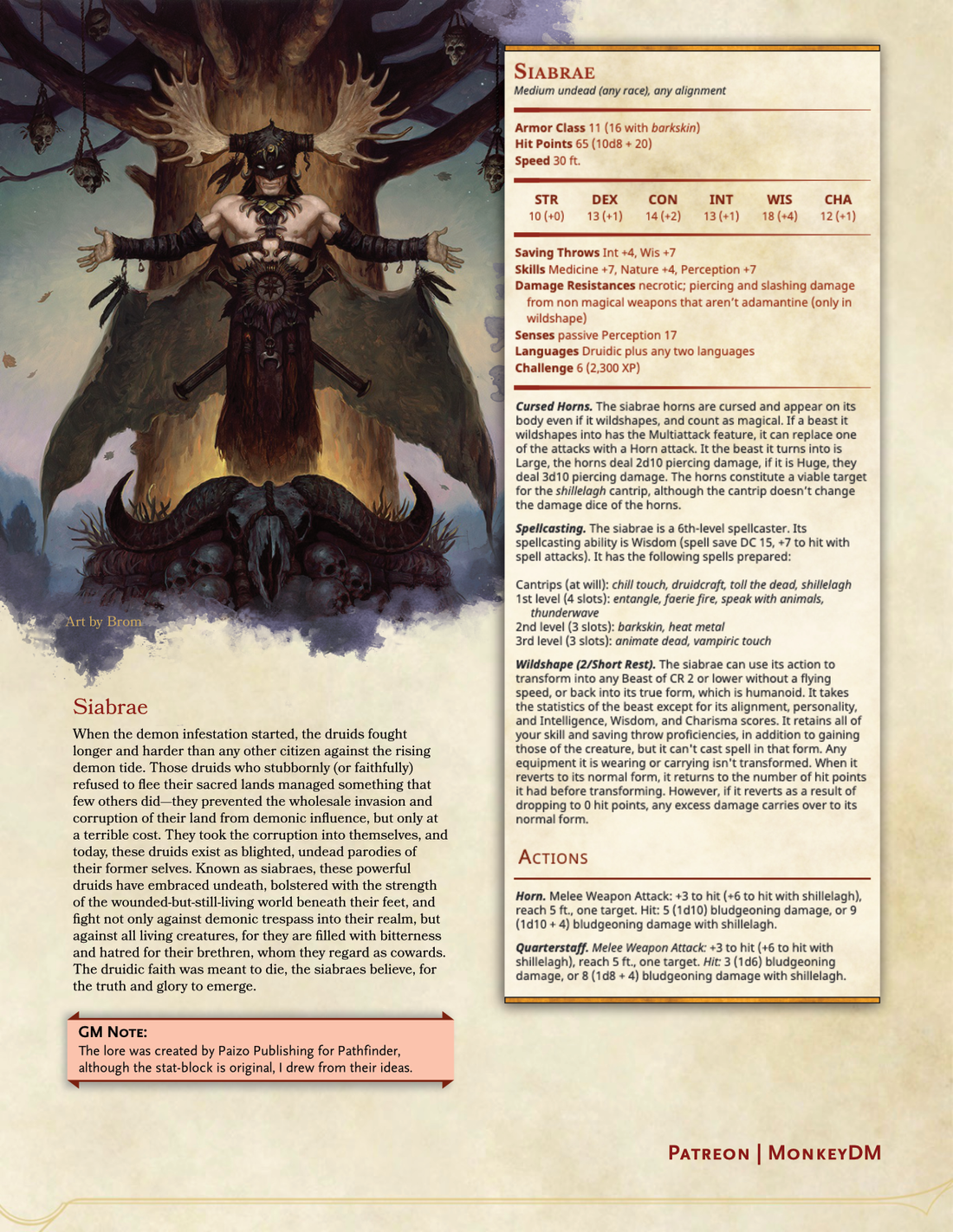 Siabrae - D&D 5e Undead Druids with Necromancy Magic