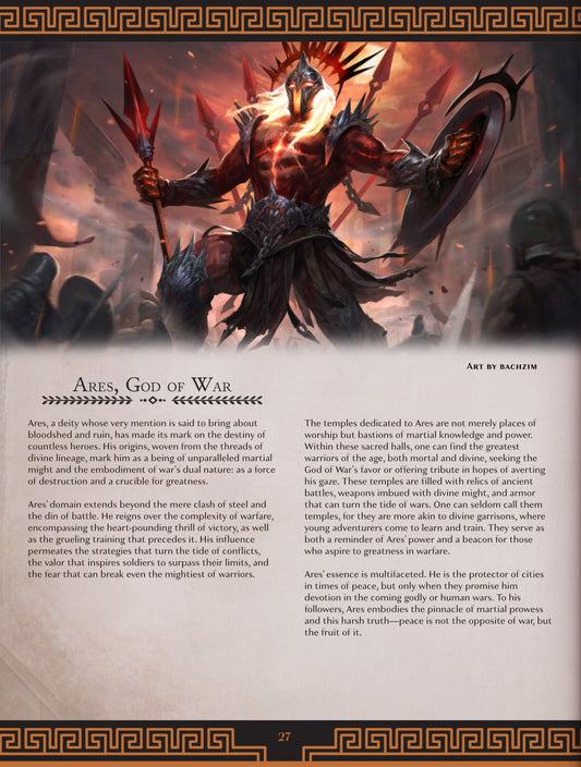 D&D 5e Monster - Ares: The God of War - When Players Need a Divine Smackdown