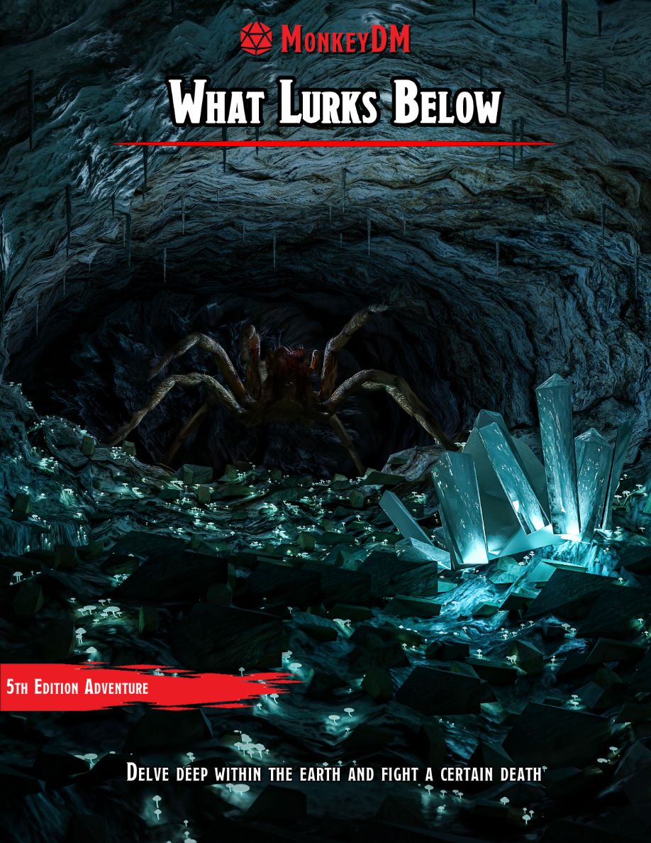 What Lurks Below - A Free D&D Adventure full of darkness, spiders, traps and one angry Queen
