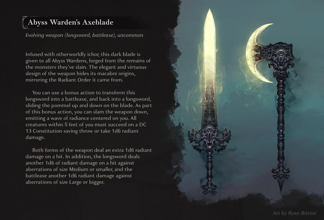 Abyss Warden's Axeblade - Weapon Made of Aberration Flesh