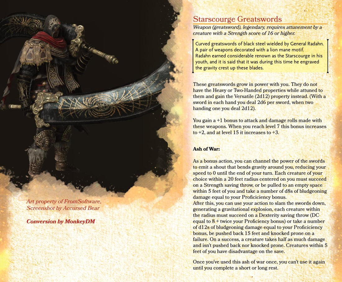 Starscourge Greatswords - D&D 5e Elden Ring Conversion