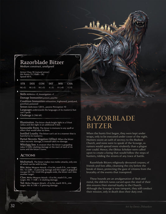 Razorblade Blitzer - A Corpse-Devouring Monster Made of Eldritch Flesh