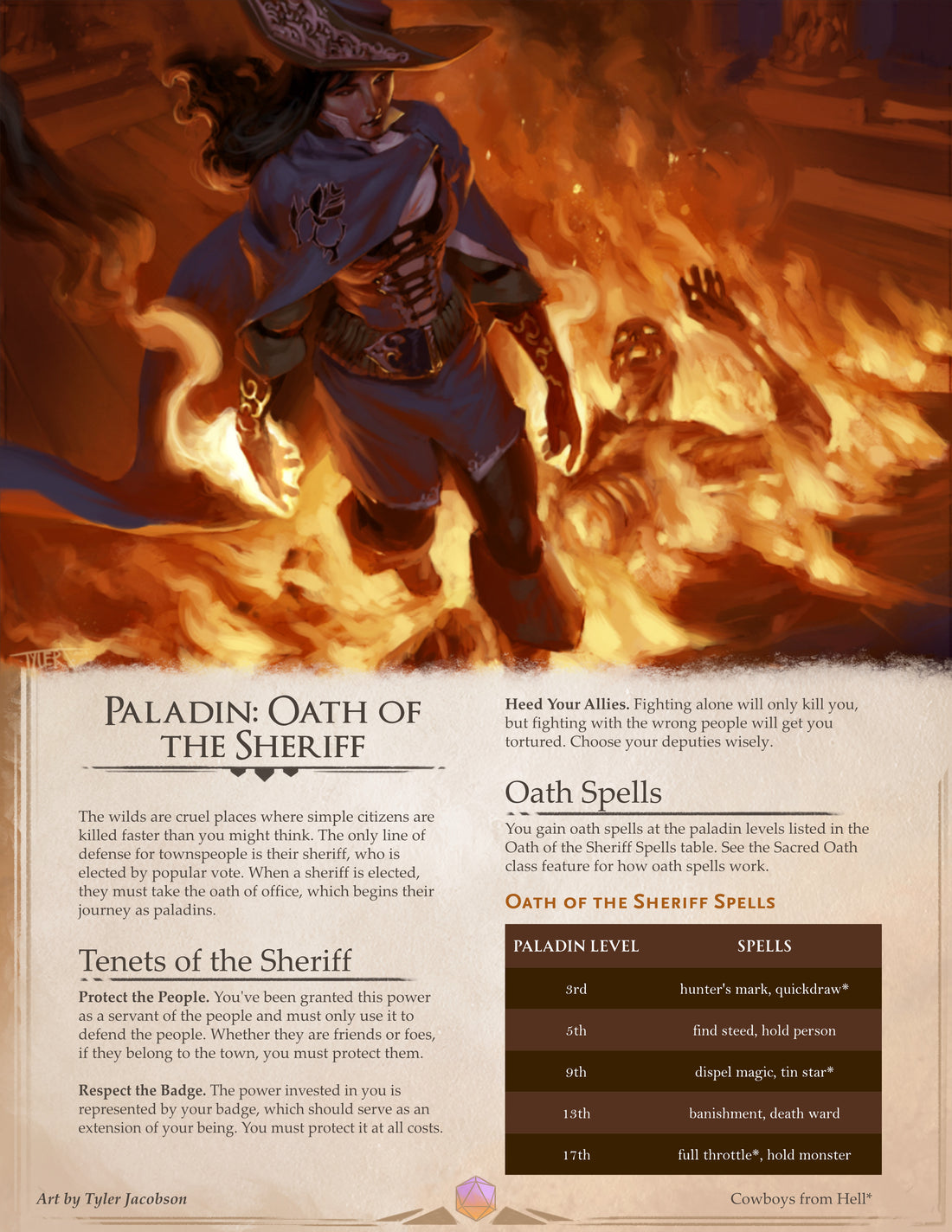 D&D 5e Paladin: Oath of the Sheriff - Take the Badge and Enforce Your Own Brand of Justice
