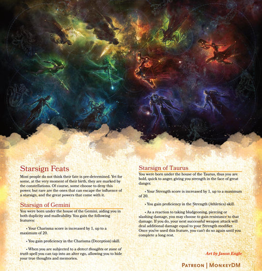 Starsign Feats - D&D 5E Feat for Zodiac People