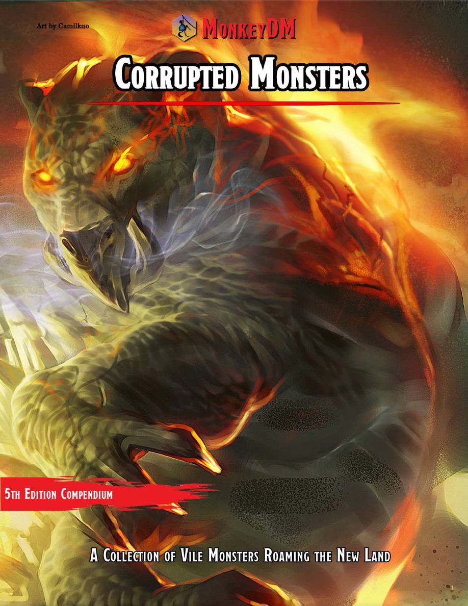 Corrupted Monsters: A Monster Compendium + Free 35 Page Adventure for D&D 5e