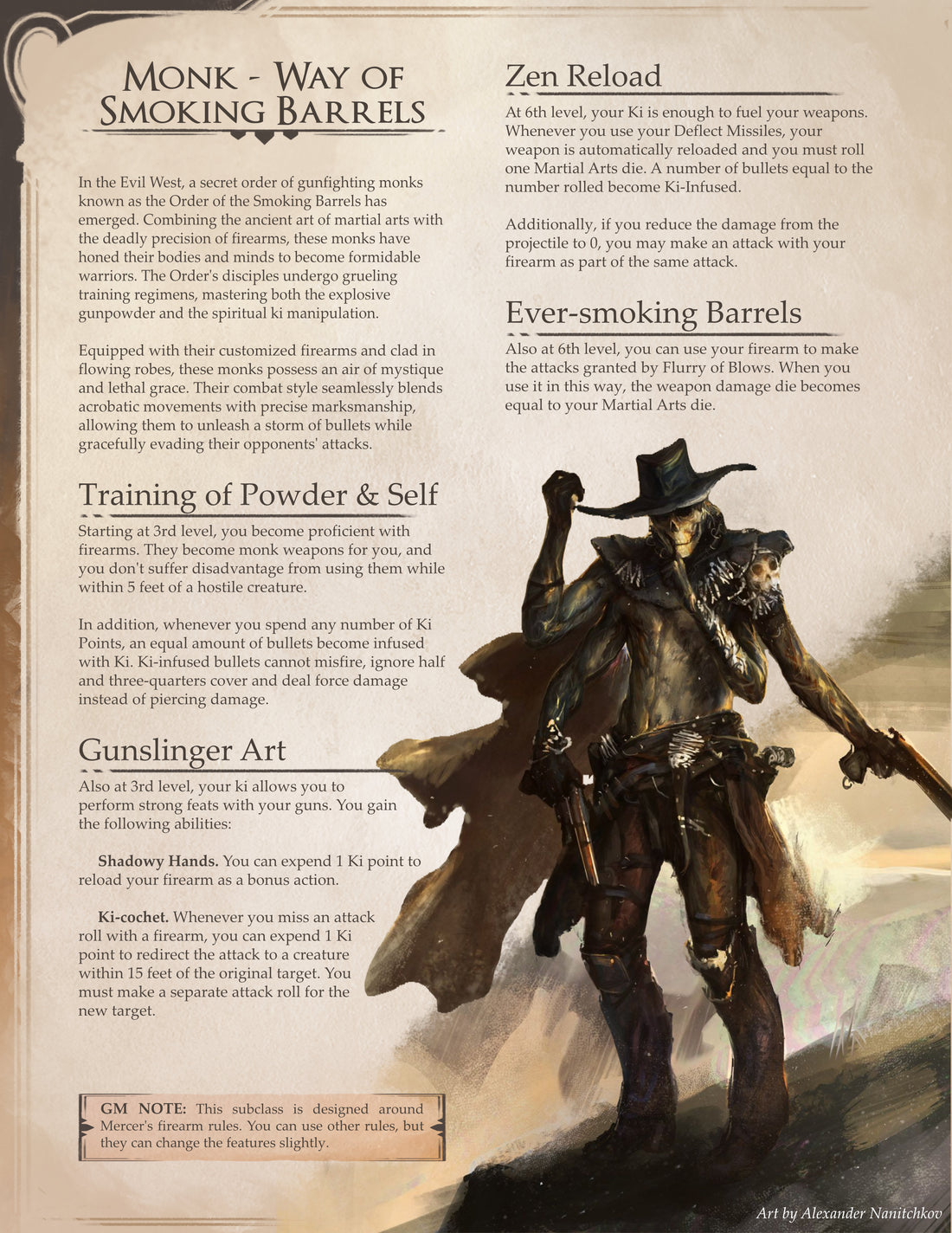 D&D 5e Monk: Way of the Smoking Barrel - Finding Inner Peace One Shotgun Blast at a Time