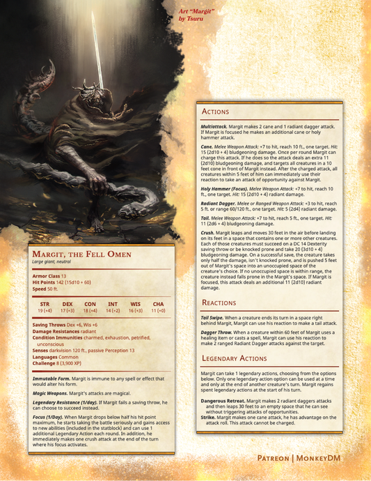 Margit the Fell Omen - D&D 5e Elden Ring Homebrew Monster