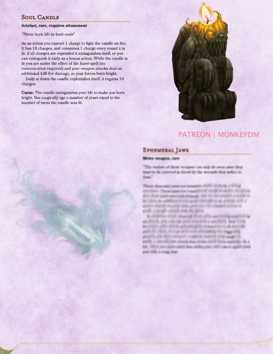 Soul Candle - Gamble your Life for Power - DnD 5e