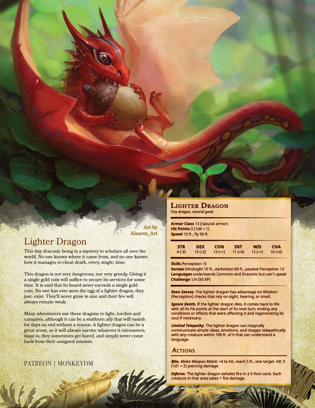 Lighter Dragon - D&D 5e Unkillable Dragon