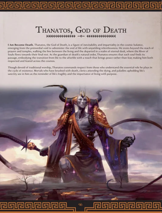 D&D 5e Monster - Thanatos: The God of Death Awaits [Wrath of Olympus]
