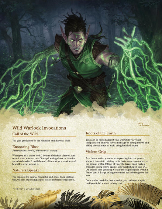 Nature-Based D&D 5e Warlock Invocations - [Horrors of the Blighted Woods]
