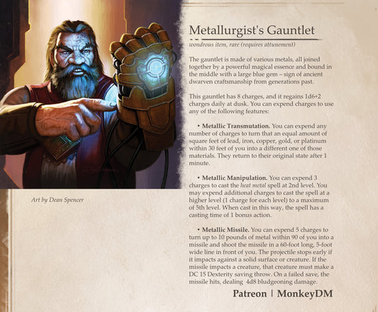 Metallurgist's Gauntlet  - A D&D 5e item for when you need to slap some sense in your enemies