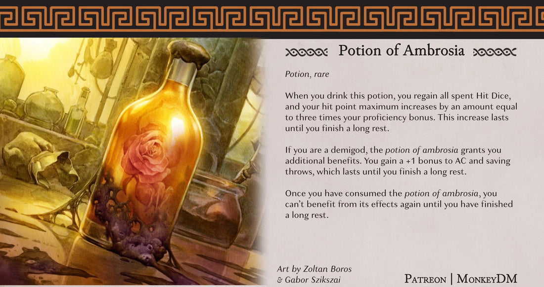 D&D 5e Potion of Ambrosia - The divine drink of the gods [Wrath of Olympus]