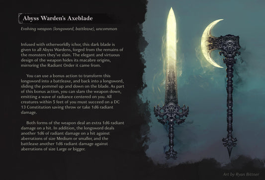 Abyss Warden's Axeblade  - Weapon Made of Aberration  Flesh