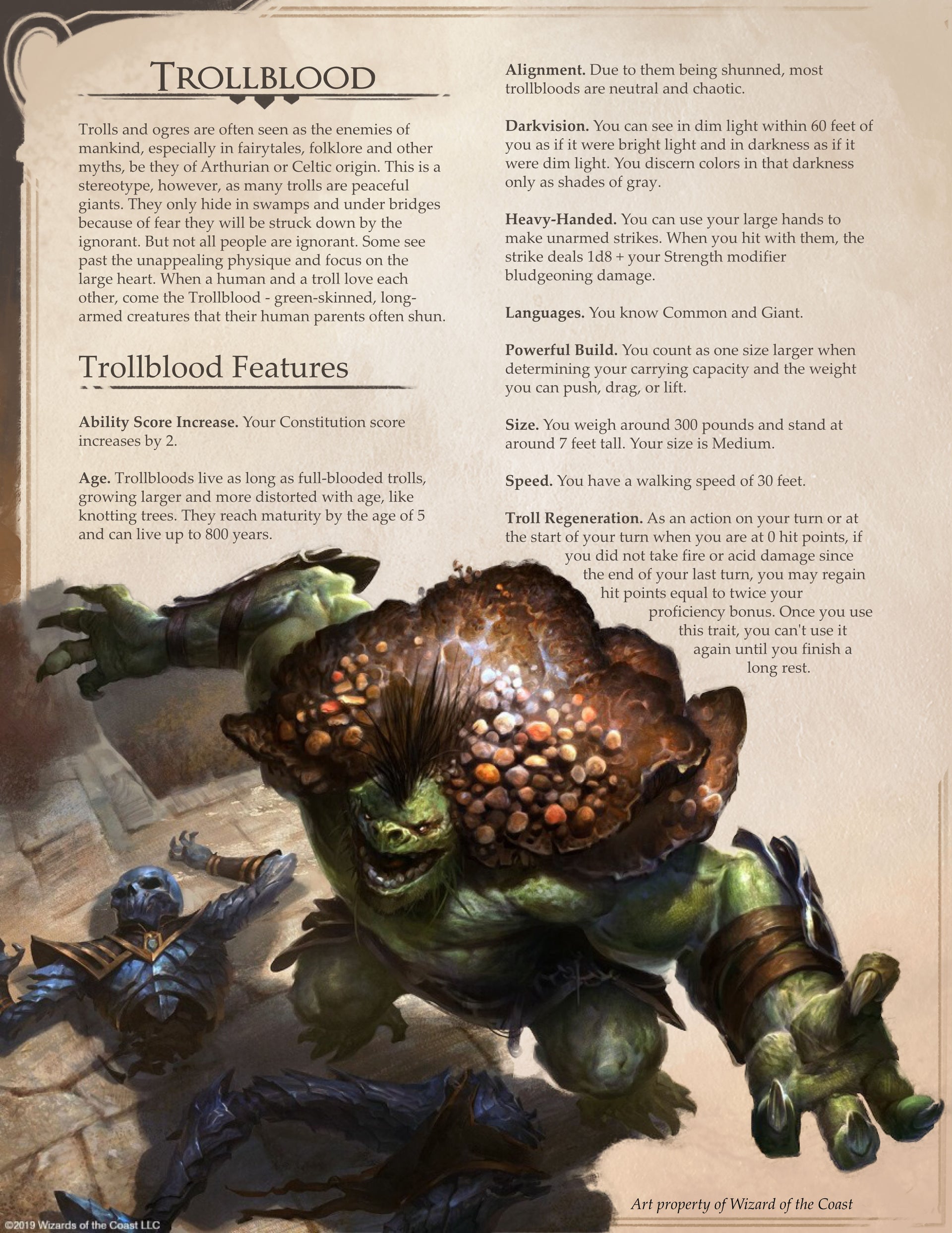 A D&amp;D 5e Race: Trollblood - When You Really Want People To Get Out 