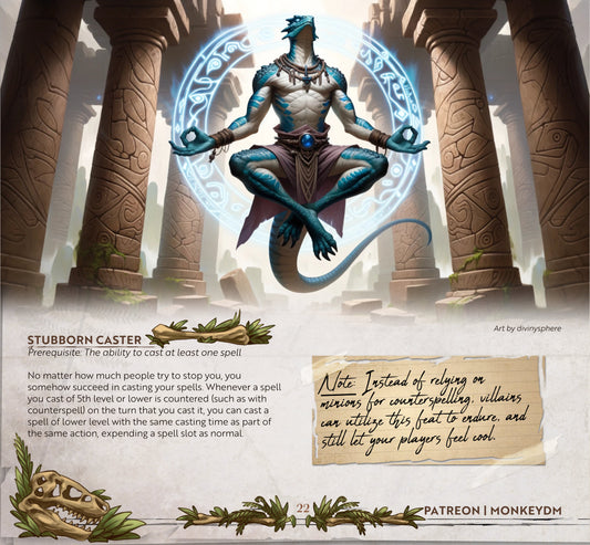 D&D 5e Feat: Stubborn Caster - When your magic is truly Unyielding [Echoes of Extinction]