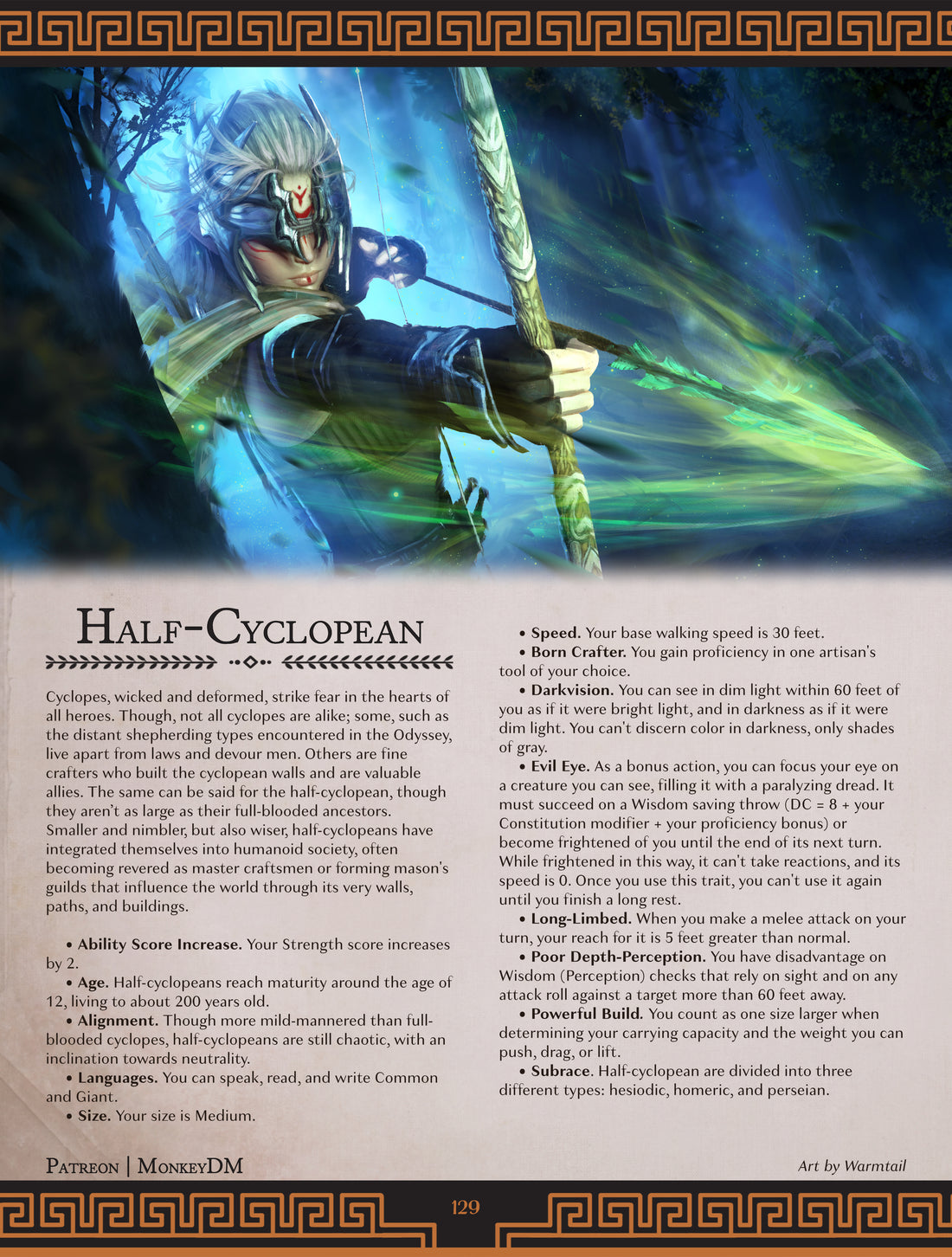 Half-Cyclopeans: A D&D 5e Race of Legendary One-Eyed Hunters [Wrath of Olympus]