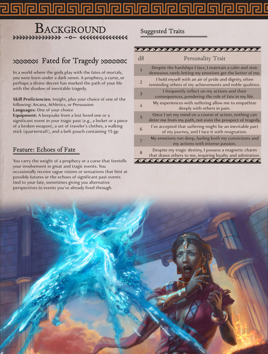 D&D 5e Background: Fated for Tragedy - Doom Awaits You [Wrath of Olympus]