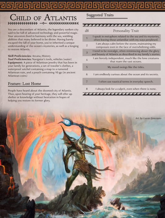 D&D 5e Background: Child of Atlantis - Play a descendant of the legendary sunken city  [Wrath of Olympus]