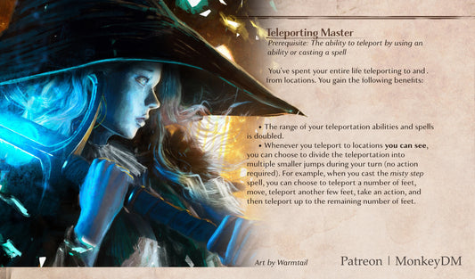 Teleporting Master: A D&D 5e Feat to get Extra Mileage out of Teleportation [Dread Tides]