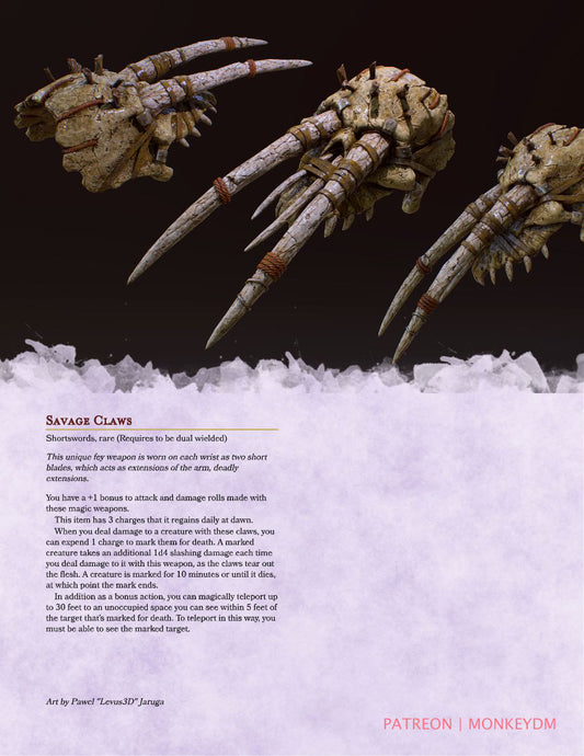 Savage Claws - Rip your foes to shred in DnD 5e