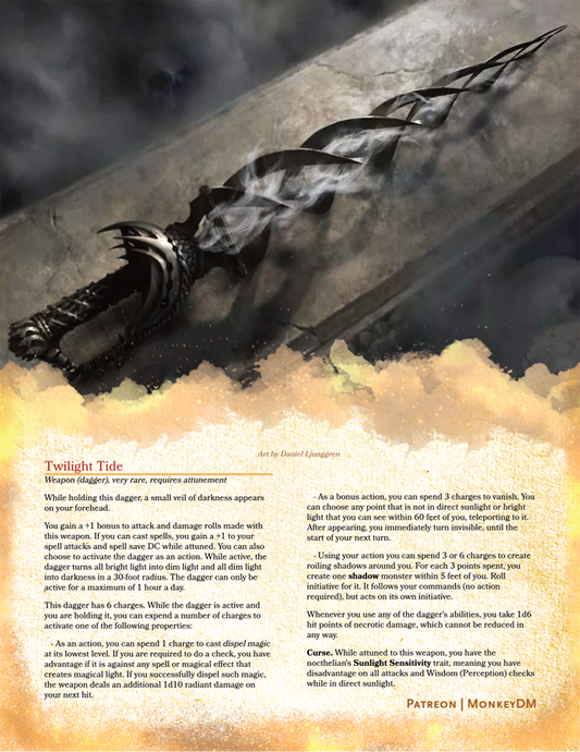 Twilight Tide - A D&D 5e Weapon of Complete Darkness